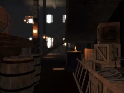 Wild West Saloon Interior Low-poly 3D model