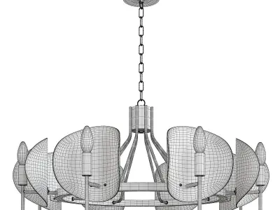 MARION modern chandelier with clear glass shades Low-poly 3D model