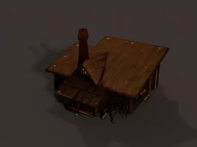 Woodcutter House Low-poly 3D model