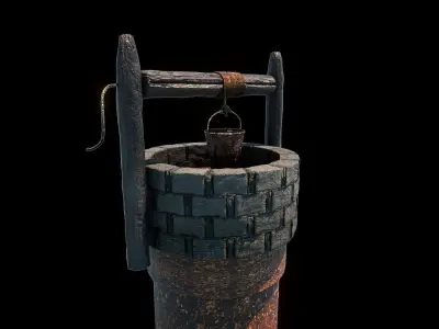 Old Stone Well of Water 3D model