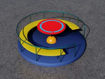 playground 3D model carousel with seat Low-poly 3D model