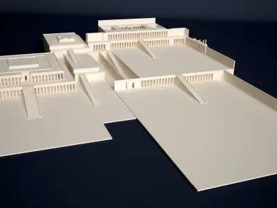 Egyptian Queen Hatshepsut Temple Low-poly 3D model