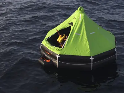  Inflatable Life Raft with Survivor 