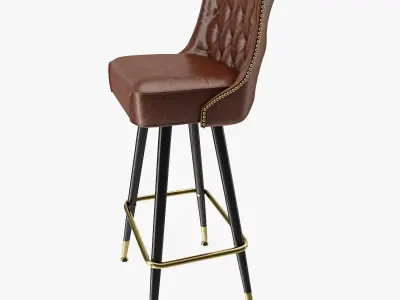 Bar Stool Leather 3D model