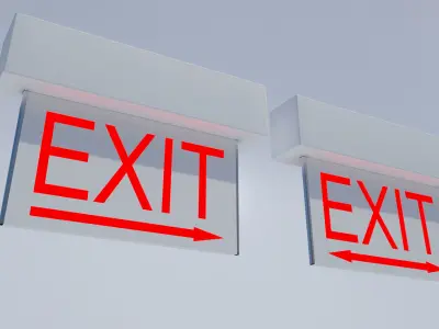 Exit Sign-001 Directional 3D model