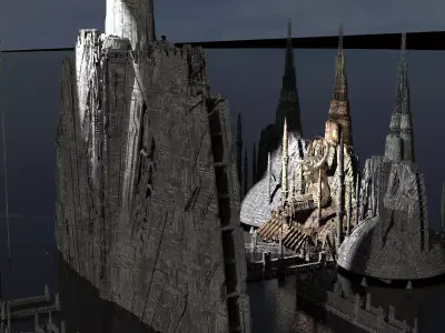 Alien Holy Temples Kit bash 4 3D model