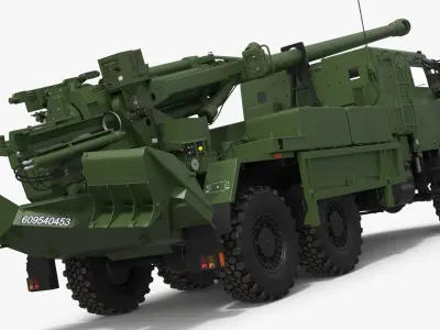  Long-Barrel Self-Propelled Gun On 6x6 Chassis 