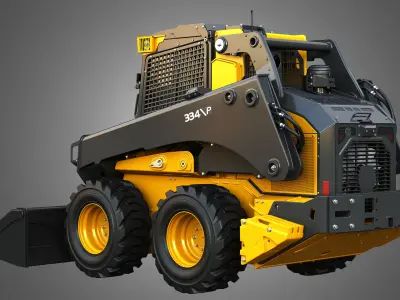 334 P-Tier Skid Steer Loader with Forestry Package - Bucket 3D model