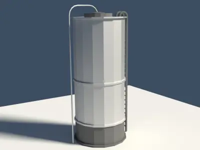 Low Poly Cartoony Silo Model Low-poly 3D model