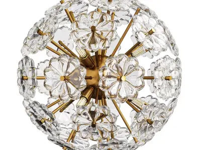  Glass Flowers Sputnik Chandelier D 32 Low-poly 3D model