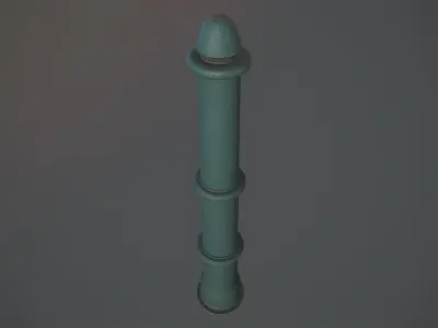 Barrier Bollard pack 5 Green v3 Low-poly 3D model