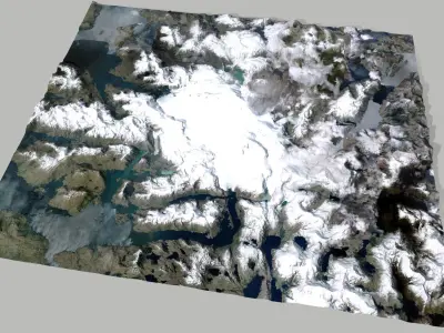 Mountain landcape Grandes Ventisqueros Chile  South America  3D model
