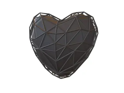 Stylish Heart V4 002 Low-poly 3D model