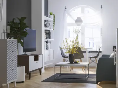 Scandinavian house 3D model get