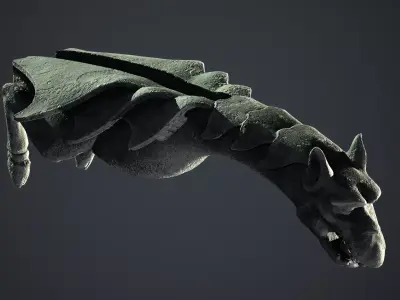 Waterspout Gargoyle Fell Mount Low-poly 3D model