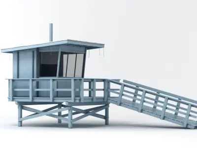 Beach Lifeguard Station 3D model