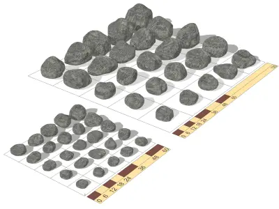 Natural Rockery-Gray Low-poly 3D model