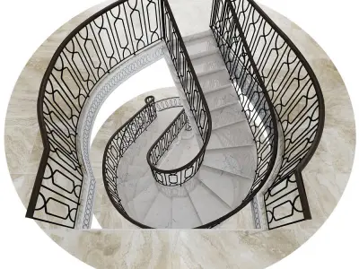 Screw spiral modern marble  stairs 3D model