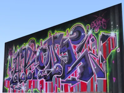 Graffiti wall XVIII 3D model