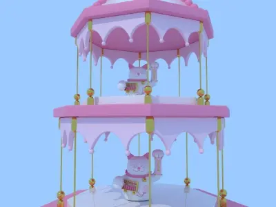 Music Box Lucky Cat 3d model 3D model