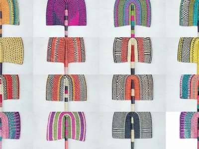 Handwoven Fans collection 3D Model Pack