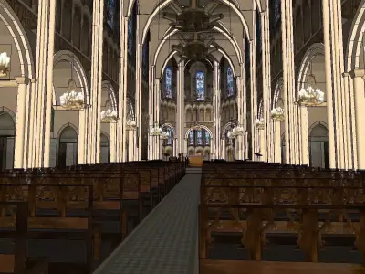 Architecture-Religion-God-Culture-Temple-0284 inside of churc... 3D model