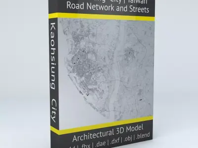 Kaohsiung City  Road Network and Streets 3D model