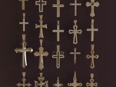 Diamond Cross Pendants Limited Edition Designer Collection 3D print model