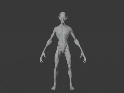 Hyper realistic alien high poly character  3D model