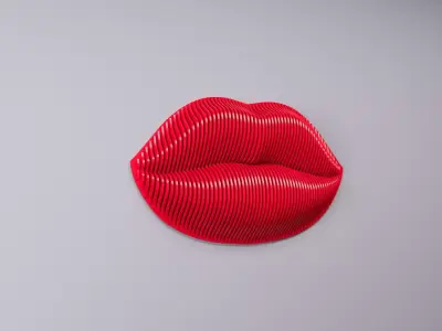 Parametric Lips Wall Decor 2 3D model 3D model