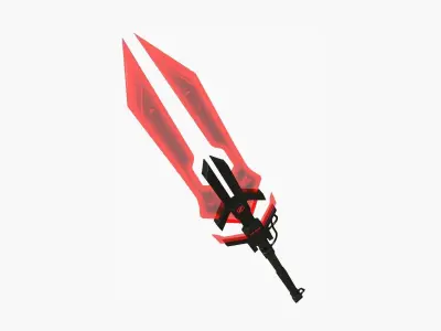 SciFi War Spear A04 Black Red - Character Design Fashion Low-poly 3D model