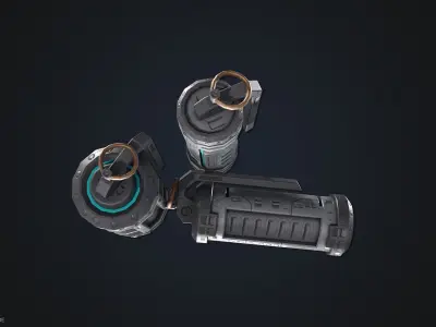 Sci fi grenade Low-poly 3D model