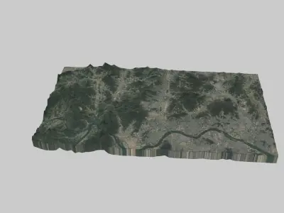 Seongnam City Low-poly 3D model