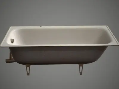 Bath Old Retro Low-poly 3D model