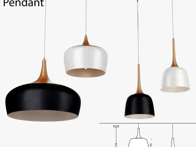 Polk Pendant Light Wood 3D model