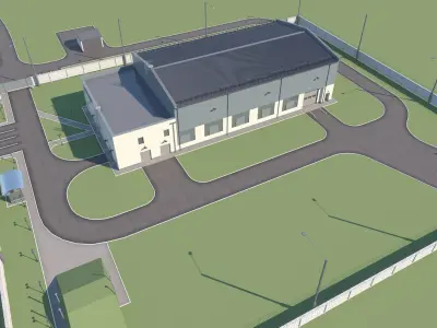 Water supply building 3D model
