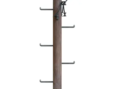 Wood Utility Poles Low-poly 3D model