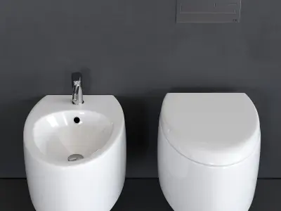 Scarabeo Ceramiche Moai Wall-Hung WC Low-poly 3D model