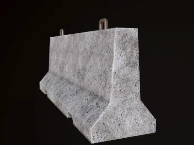 Concrete Barricade - PBR Game Ready Low-poly 3D model