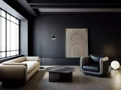 interior living room scene 53 3D model