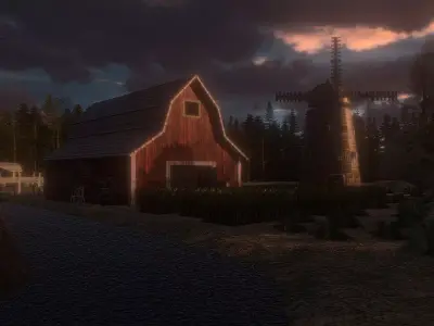 Abadoned Farm PS1 Environment Free low-poly 3D model