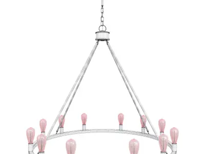 Bainbridge 12 Light Bronze Industrial Round Chandelier 3D model
