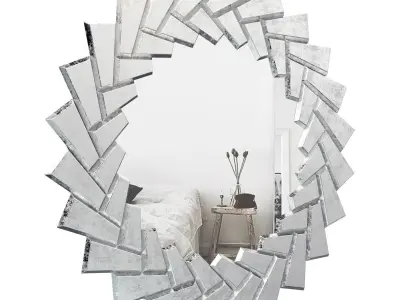 Leonce Glam Sunburst Accent Mirror FOME6528 3D model