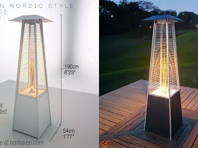 Modern Nordic Style Terrace Tower Heater 3D model