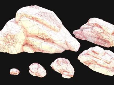 Coal Deposits Rocks and Ore Low-poly 3D model