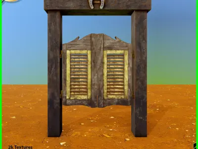 Saloon Door Low-poly 3D model