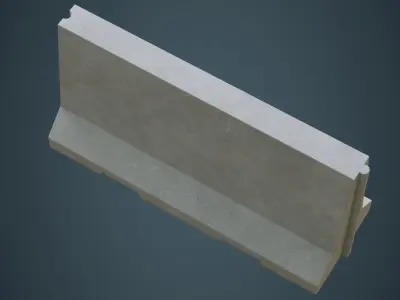 Concrete Barrier 3A Low-poly 3D model