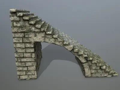 stairs stone arch Low-poly 3D model
