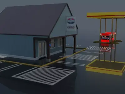 Gas Station 3D model