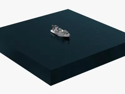  Open Deck Casting Boat White Floating Rigged 